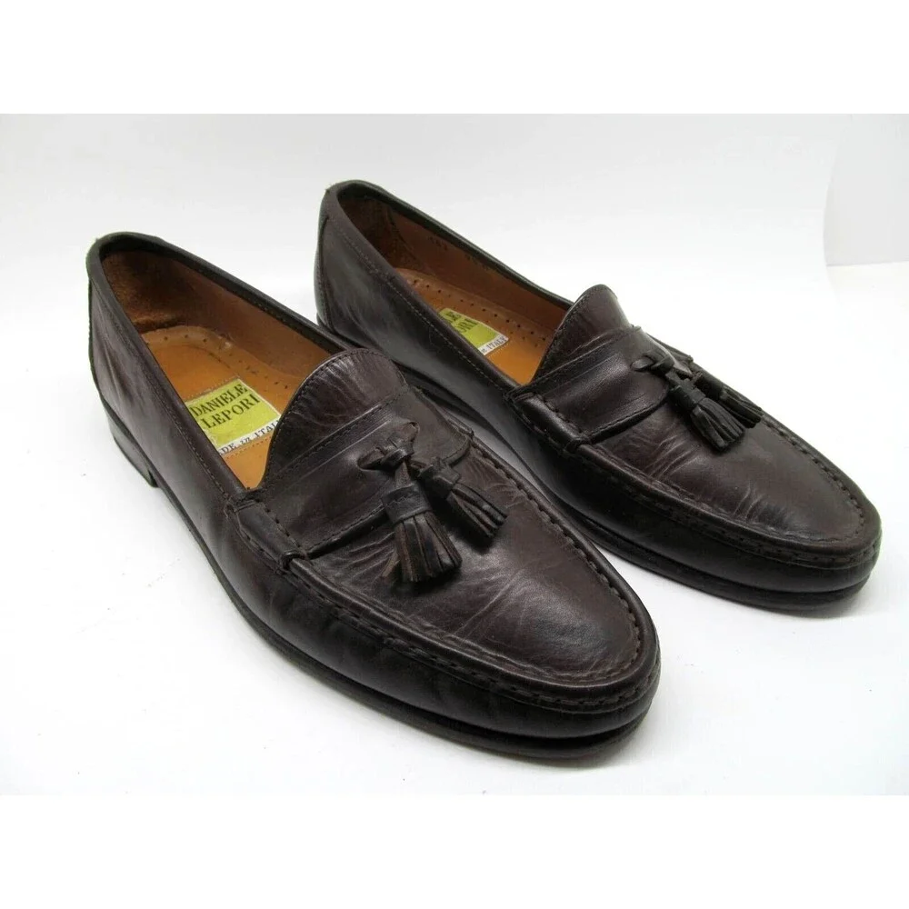 Daniele Lepori Leather Half Strap Tassel Loafers Size US 9.5 M